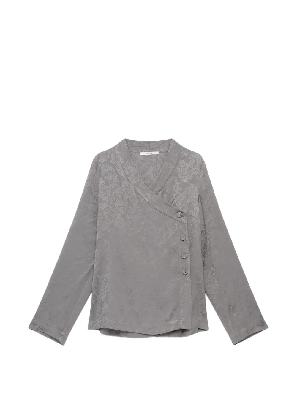MALIPARMI damask-jacquard wrap shirt