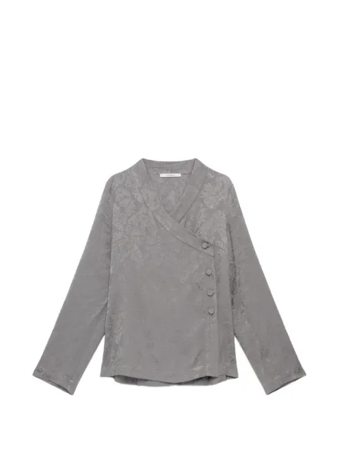 MALIPARMI damask-jacquard wrap shirt
