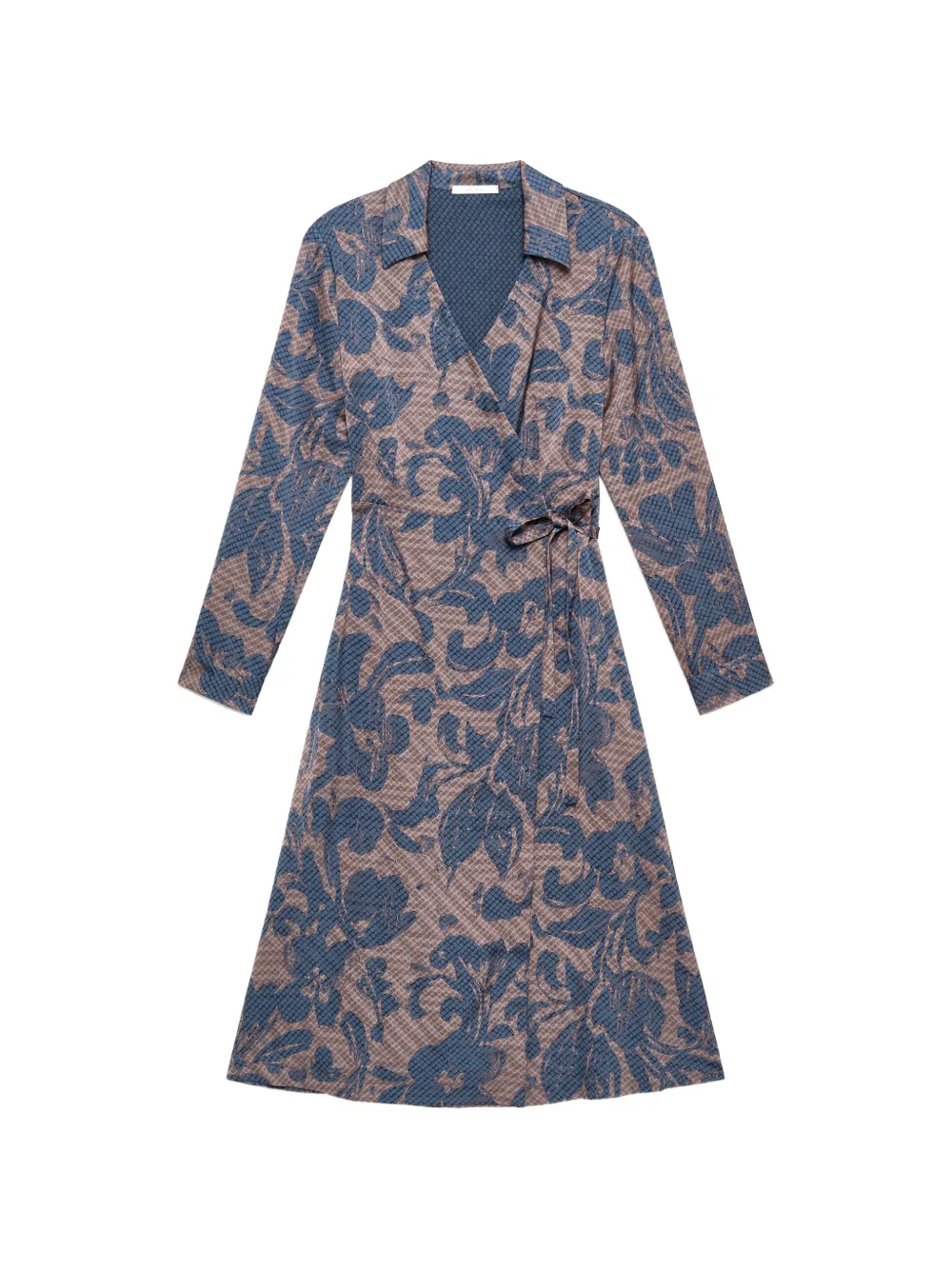 MALIPARMI foliage-print wrap midi dress