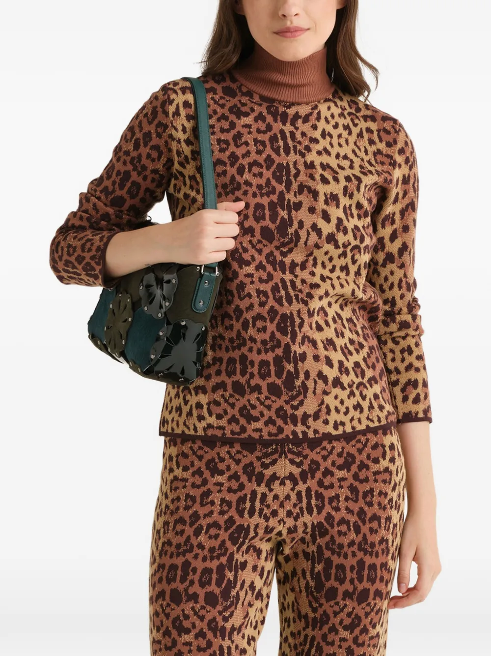 MALIPARMI jacquard-knit turtleneck sweater Bruin