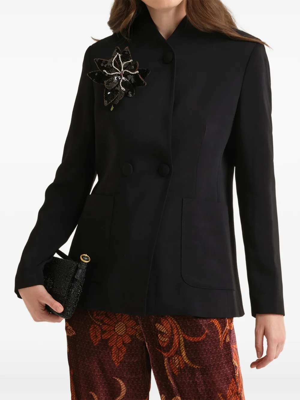 MALIPARMI Blazer met dubbele rij knopen Zwart
