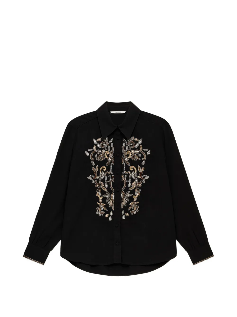 MALIPARMI Verziertes Festive Threads Hemd - Schwarz