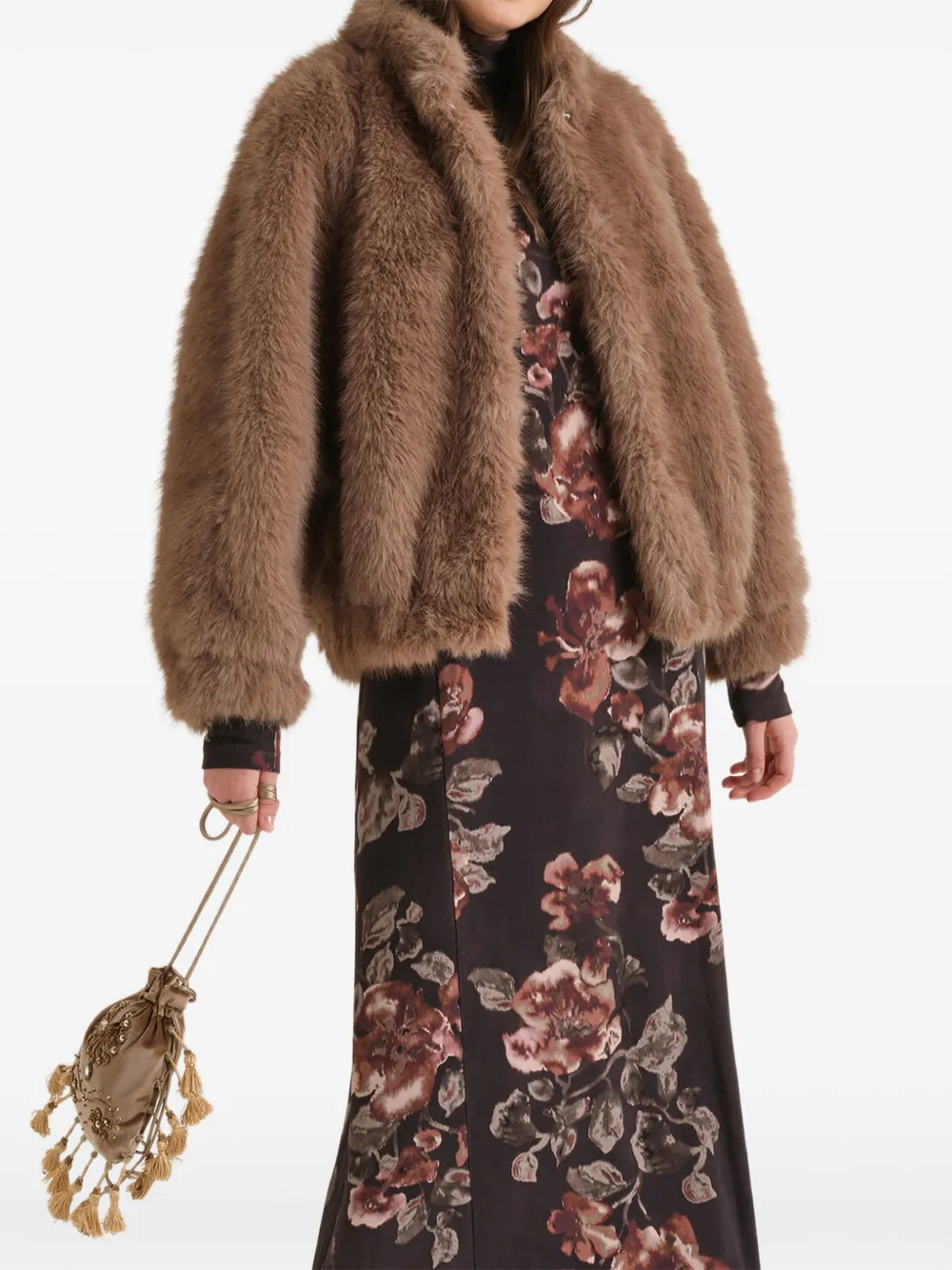 MALIPARMI faux-fur oversized jacket