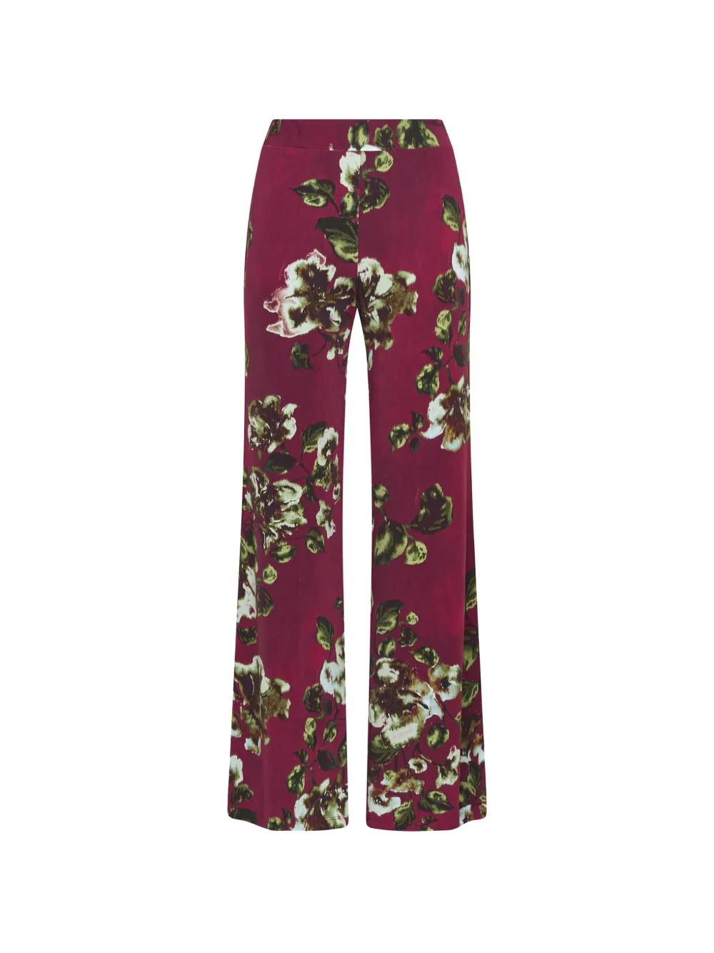 MALIPARMI Frosted Blossom broek met wijde pijpen Rood