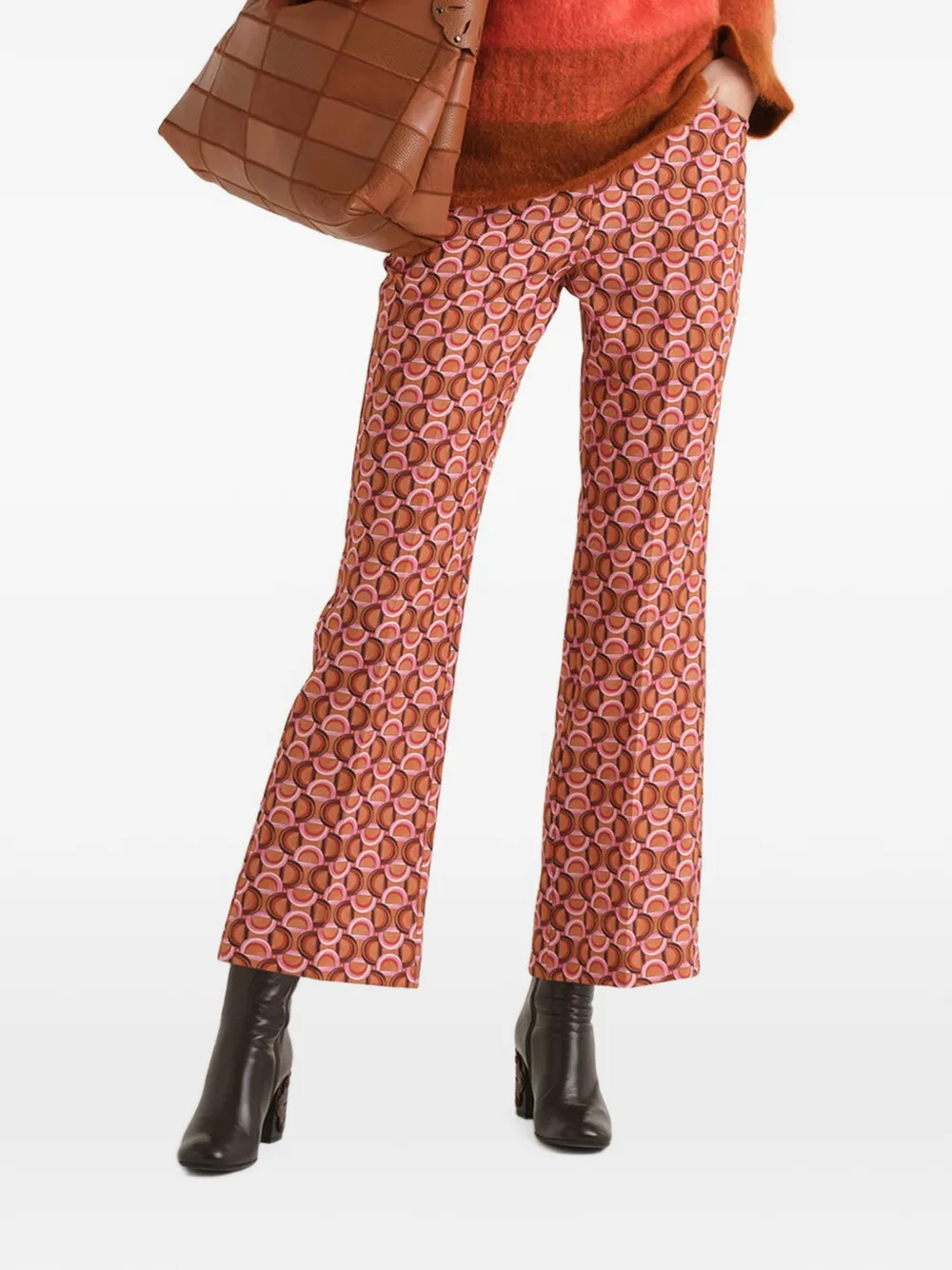 MALIPARMI orbit-print cropped trousers
