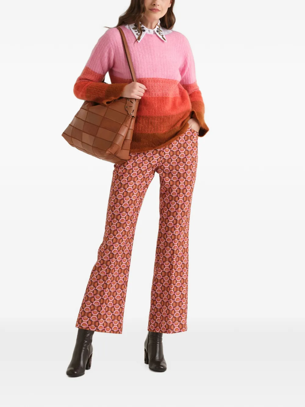 MALIPARMI Cropped broek met Orbit-print Roze