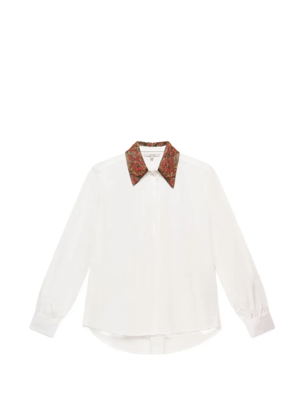 MALIPARMI bead-embellished detachable-collar shirt - Weiß
