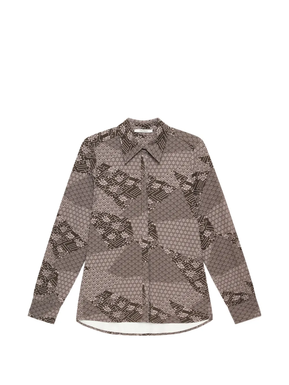 MALIPARMI Mosaic Kimono geometric-print shirt