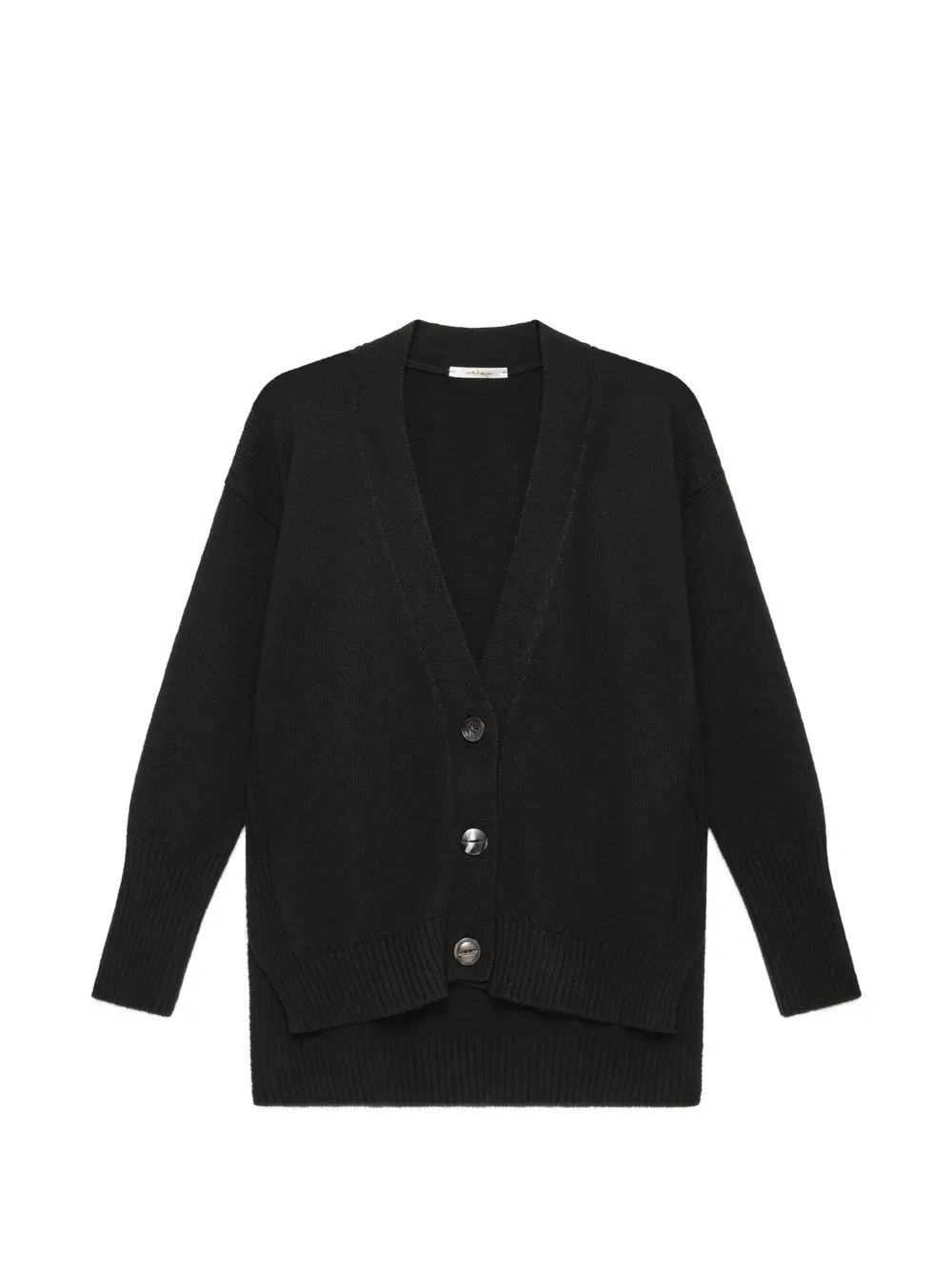 MALIPARMI ribbed-cuff V-neck cardigan Zwart