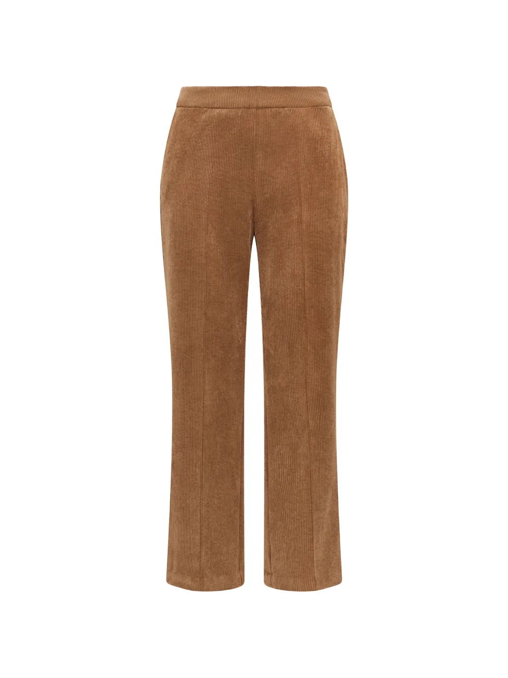 MALIPARMI corduroy-velvet ankle-length bootcut trousers