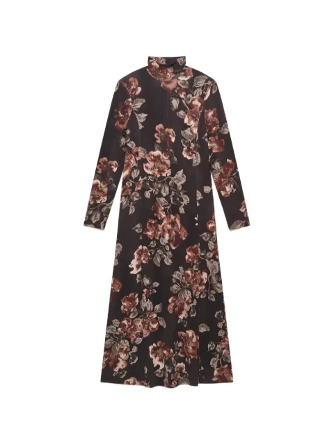 MALIPARMI Frosted Blossom turtleneck shift midi dress