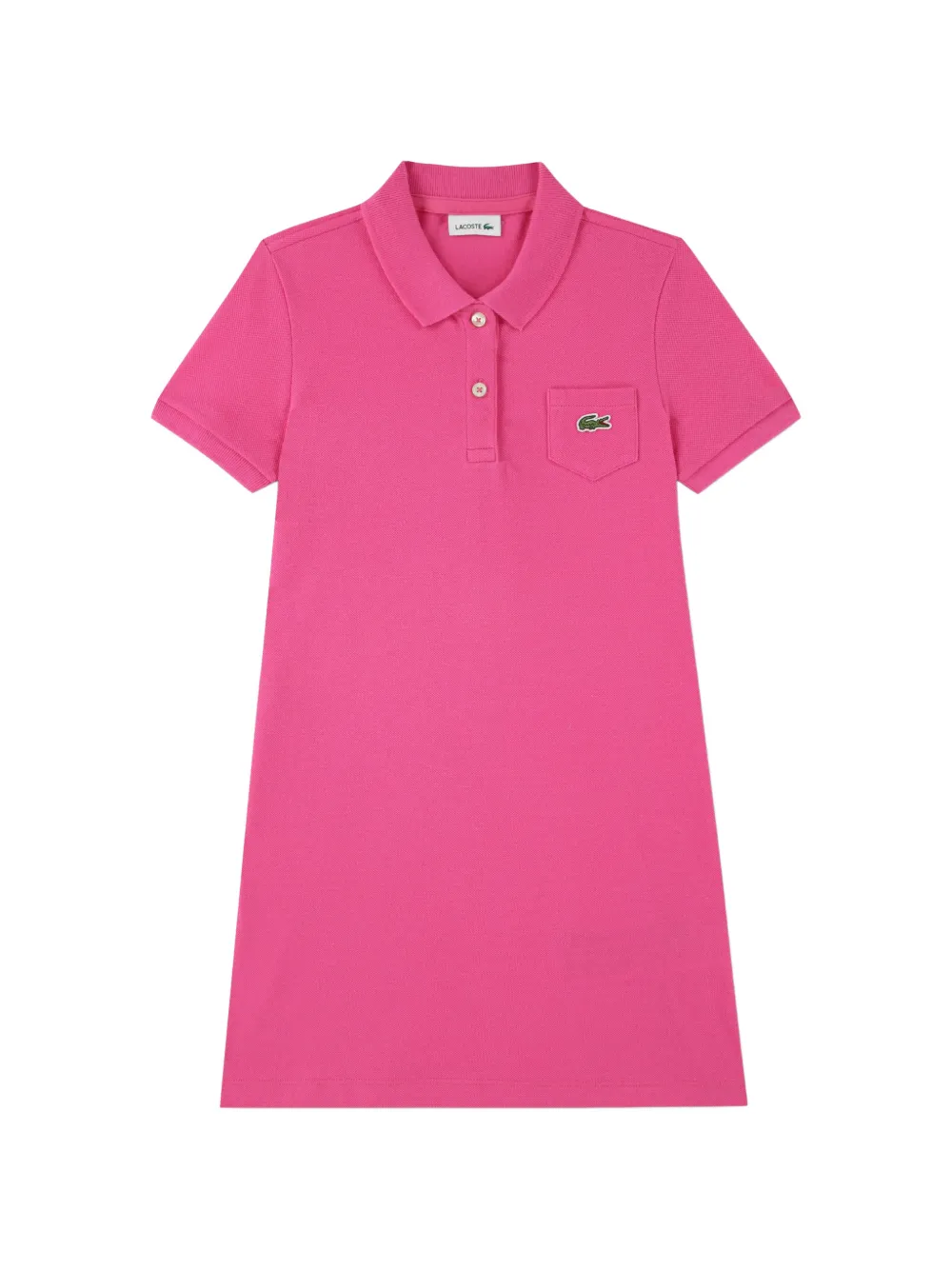 Lacoste Kids pique logo-patch dress Roze