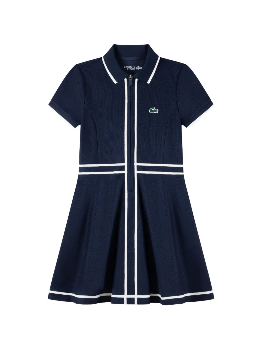 Lacoste Kids logo-patch zip-up dress set Blauw