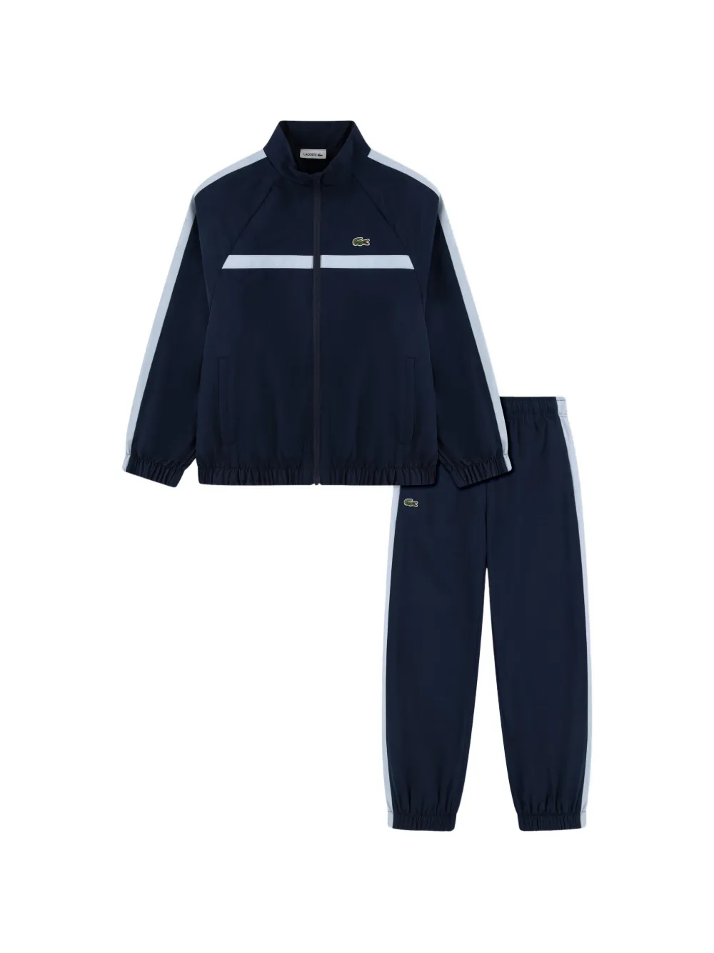 Lacoste Kids logo-patch side-stripe tracksuit - Blu