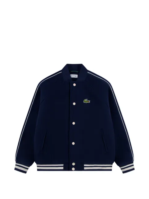 Lacoste Kids logo-patch striped-trim jacket