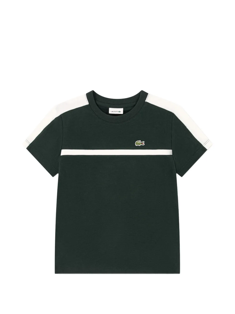 Lacoste Kids T-shirt met logo-patch en zijstreep Groen