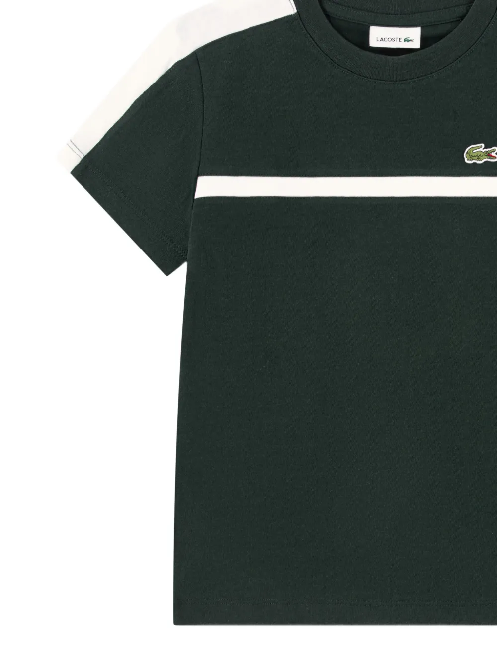 Lacoste Kids T-shirt met logo-patch en zijstreep Groen