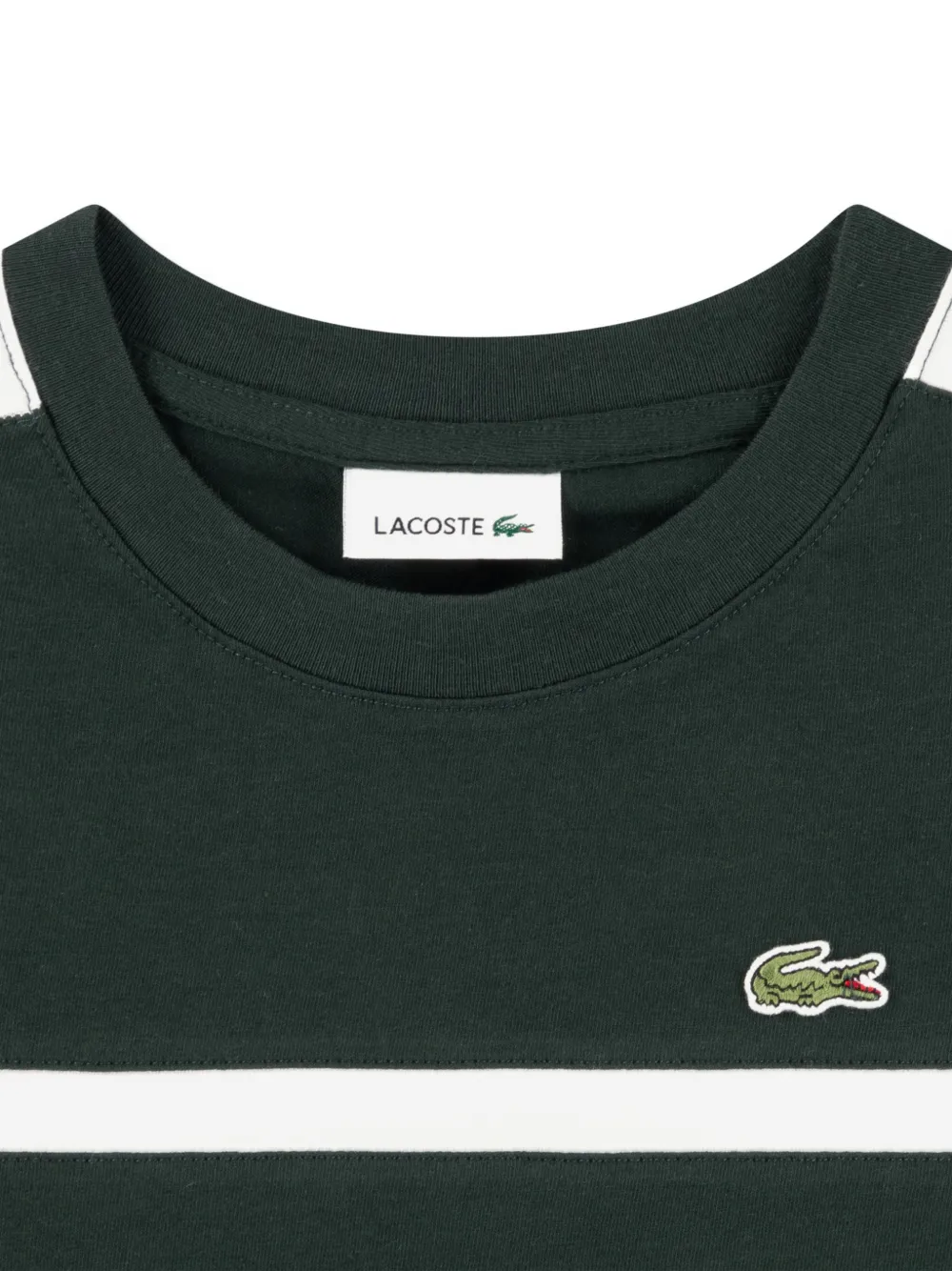 Lacoste Kids T-shirt met logo-patch en zijstreep Groen