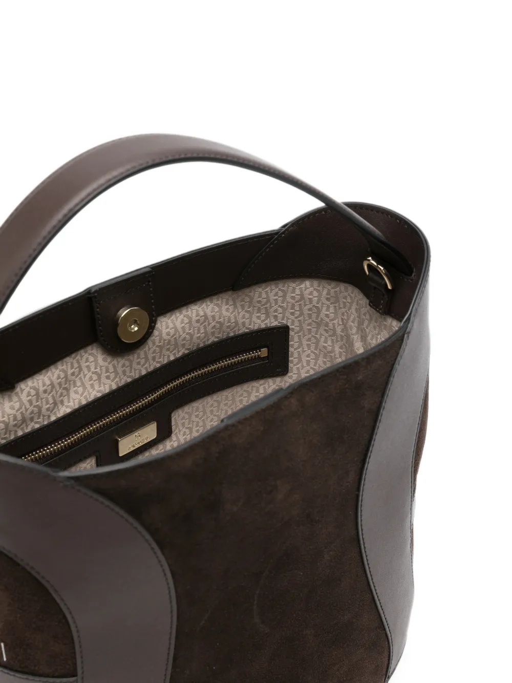 AIGNER Deborah leather bucket bag Bruin