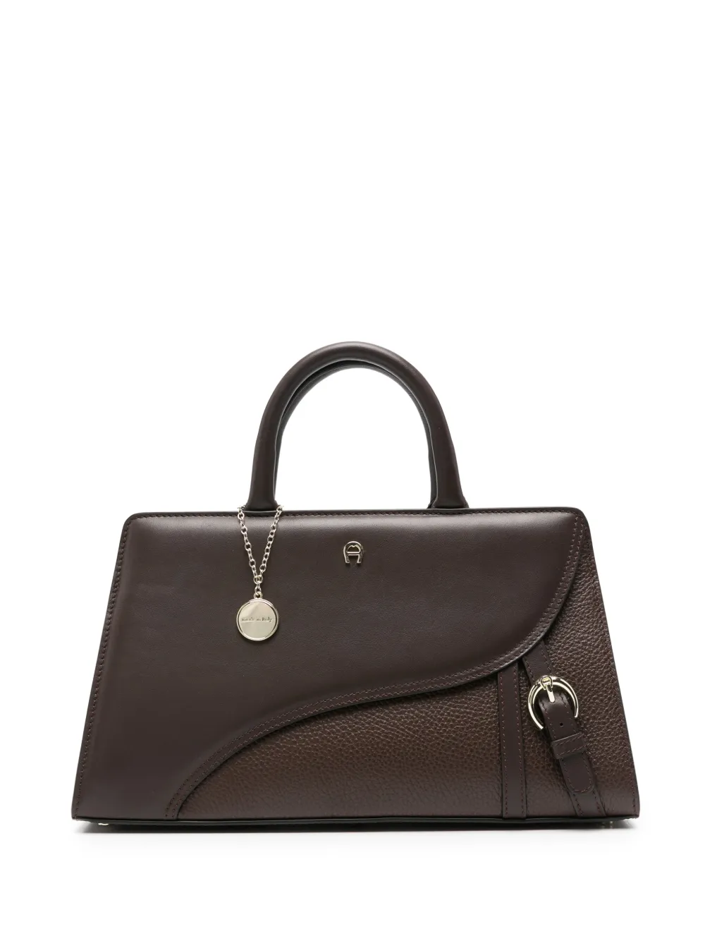 AIGNER Cybill M grained leather tote bag - Marrone