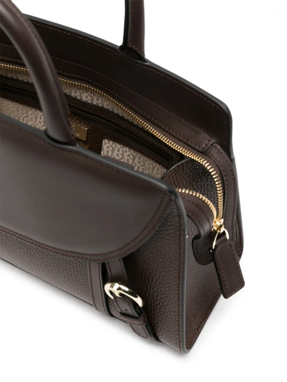 AIGNER Cybill M leren shopper met textuur Bruin