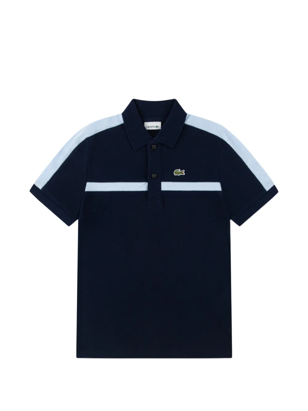 Lacoste Kids logo-patch striped polo shirt - Blu