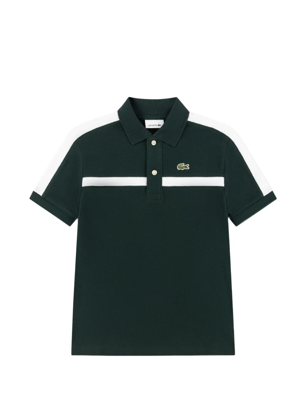 Lacoste Kids stripe-detail polo shirt - Verde