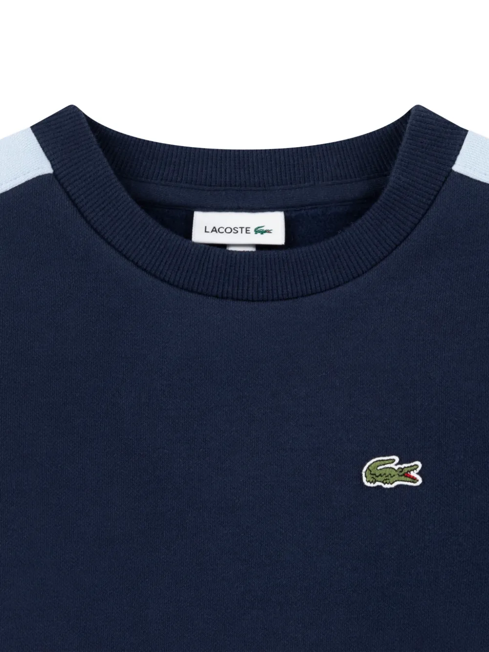 Lacoste Kids logo-patch side-stripe sweater Blauw