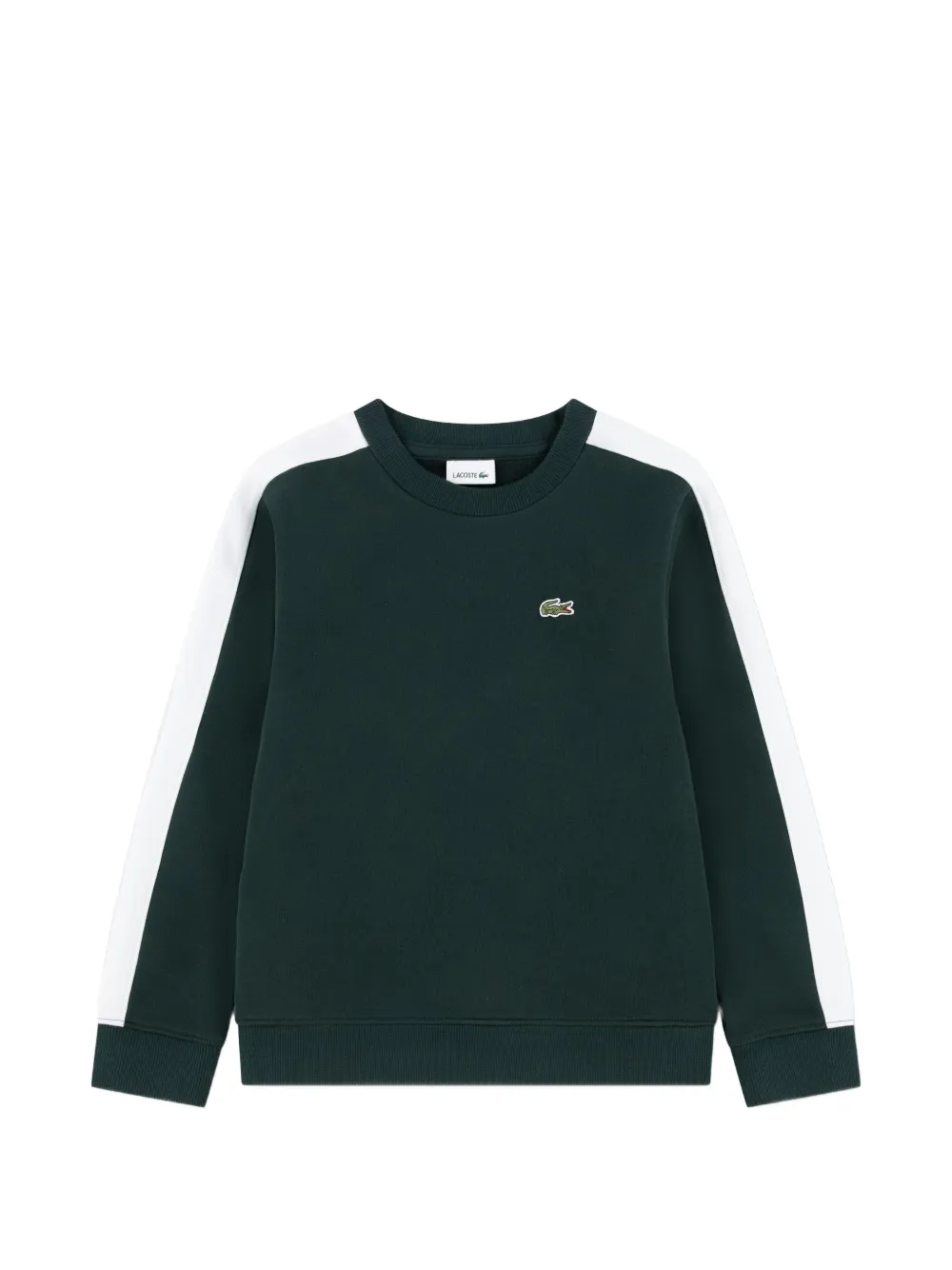 Lacoste Kids logo-patch side-stripe sweater Groen