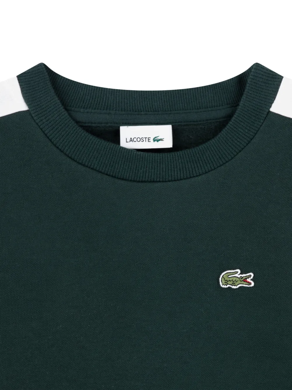 Lacoste Kids logo-patch side-stripe sweater Groen