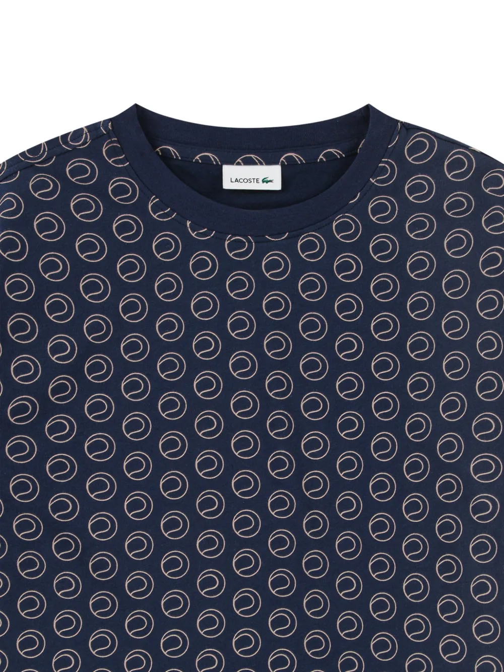 Lacoste Kids T-shirt met tennisbal-print Blauw