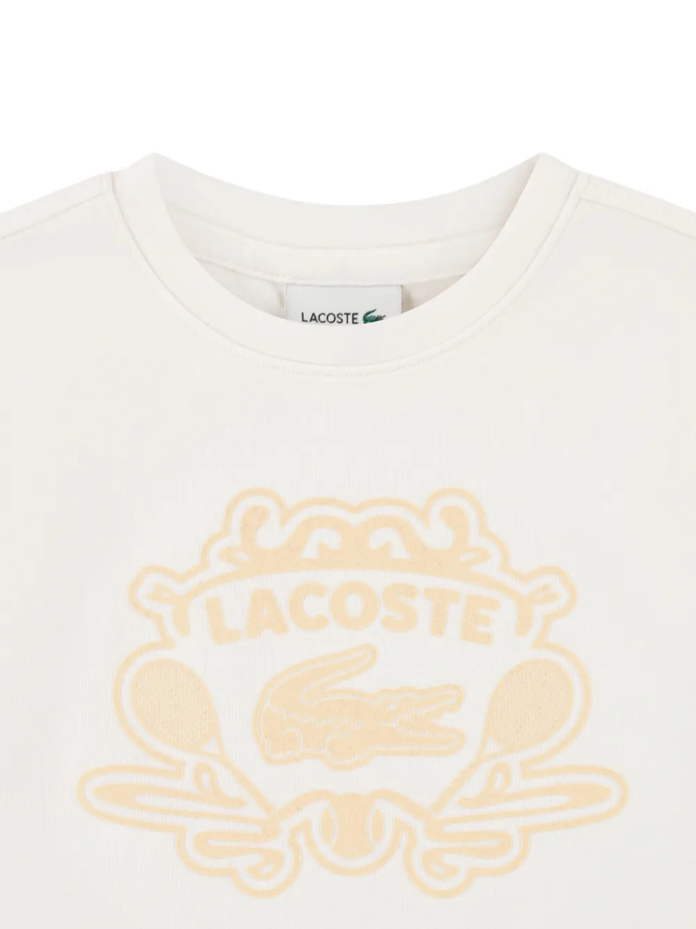 Lacoste Kids logo-print T-shirt Beige