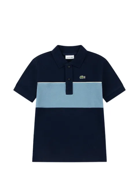 Lacoste Kids logo-patch colour-block polo shirt