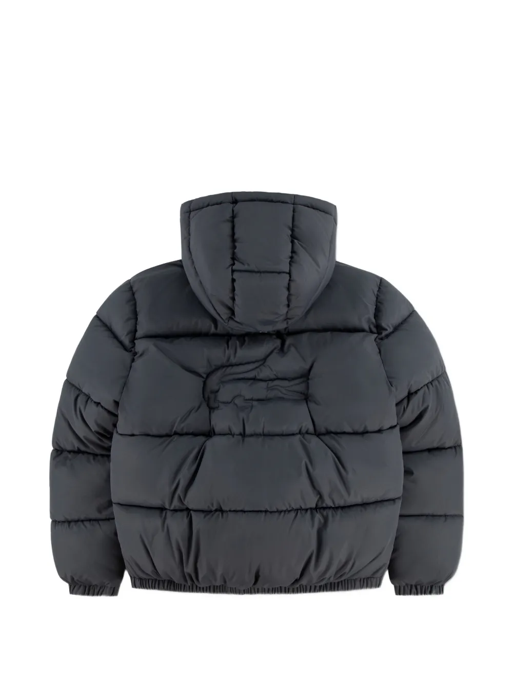 Lacoste Kids logo-embroidered quilted jacket Grijs