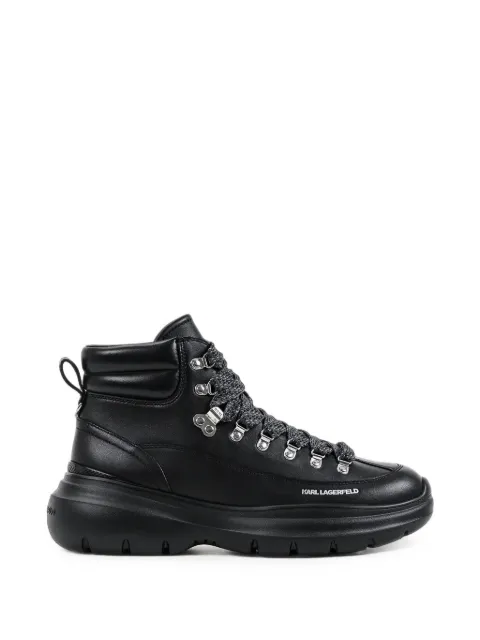 Karl Lagerfeld lace-up leather hiking boots