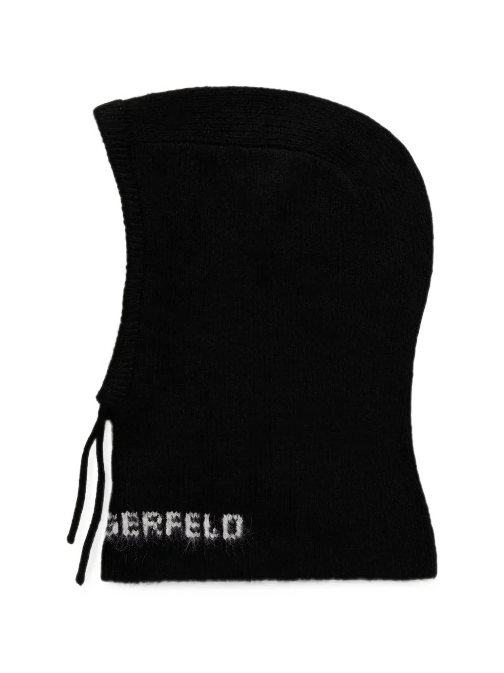 Karl Lagerfeld logo-intarsia knitted balaclava - Nero