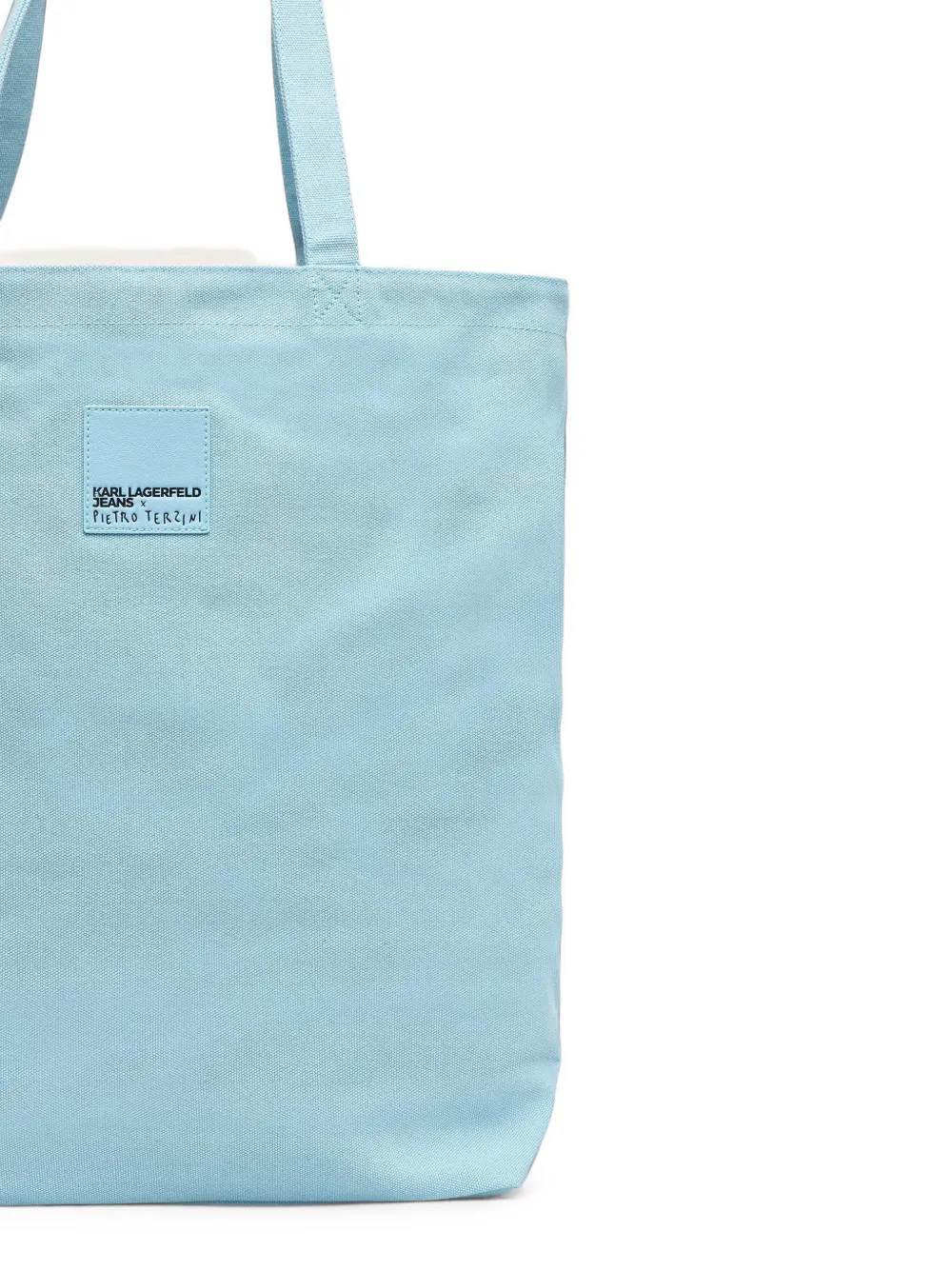 Karl Lagerfeld Jeans Pietro Terzini canvas shopper met tekst-print Blauw