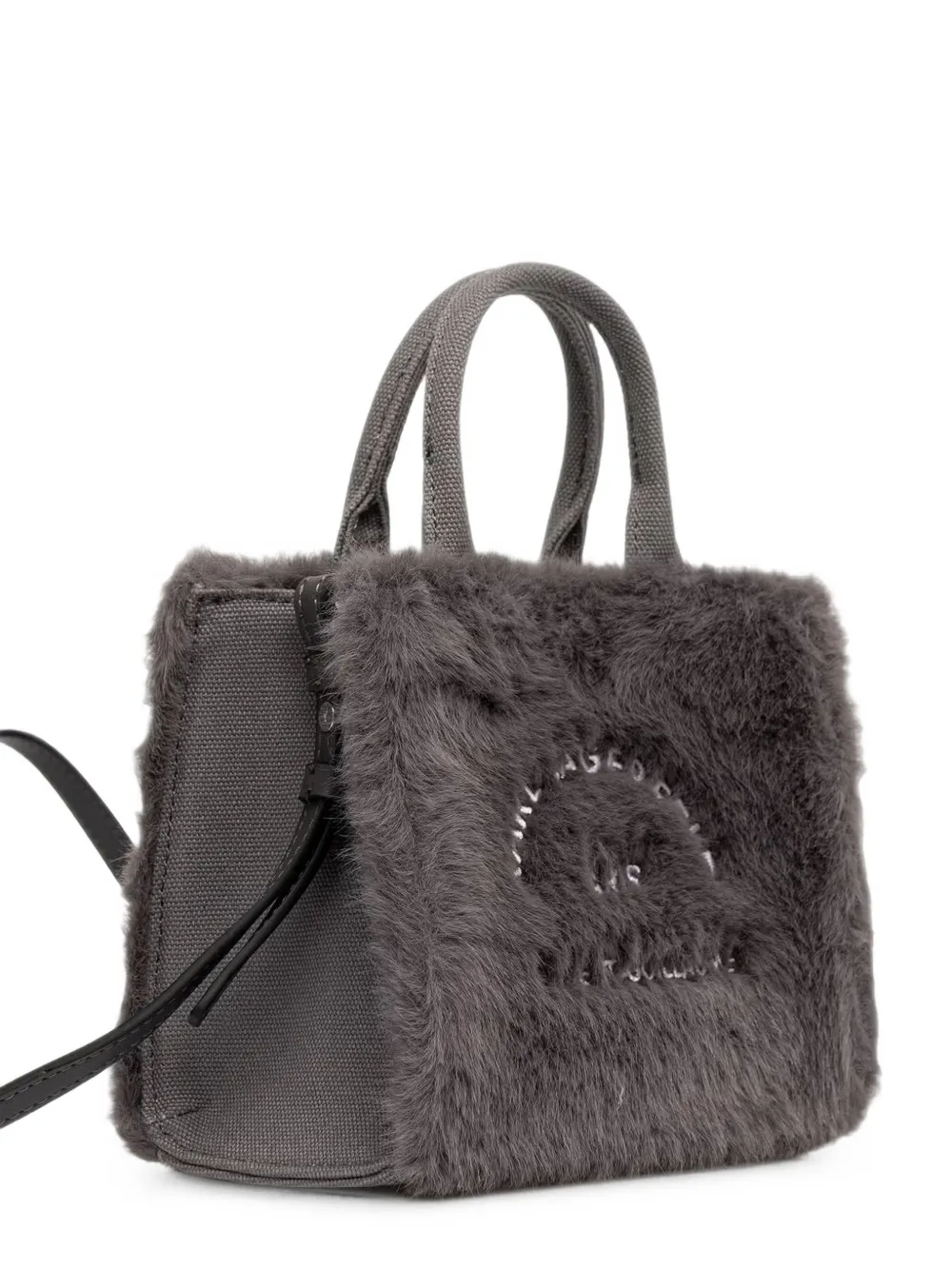 Karl Lagerfeld Shopper van imitatiebont met geborduurd logo Grijs