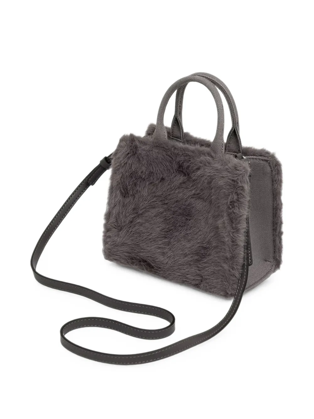 Karl Lagerfeld Shopper van imitatiebont met geborduurd logo Grijs