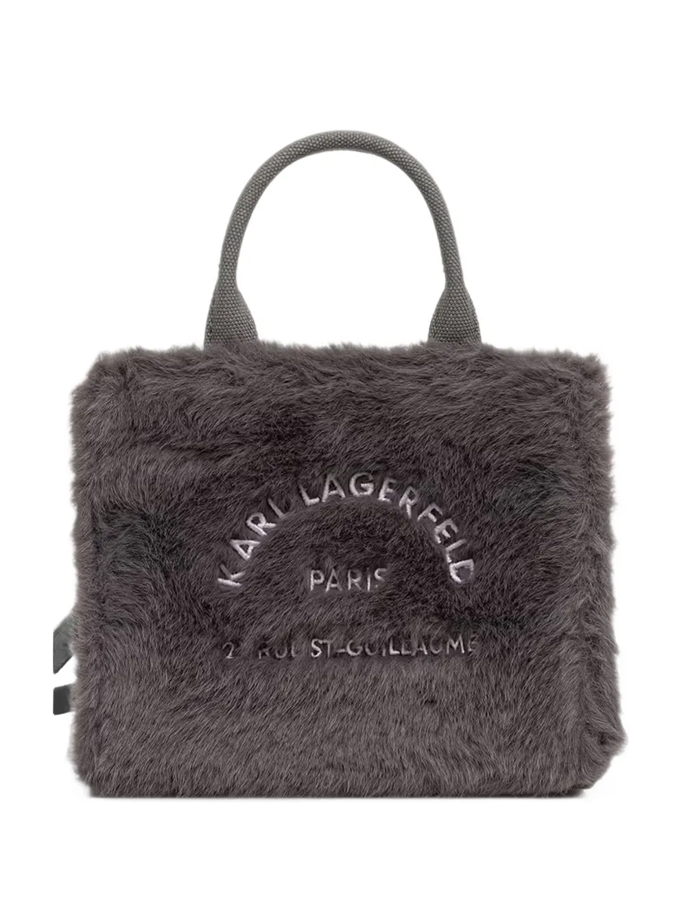Karl Lagerfeld logo-embroidered faux-fur tote bag