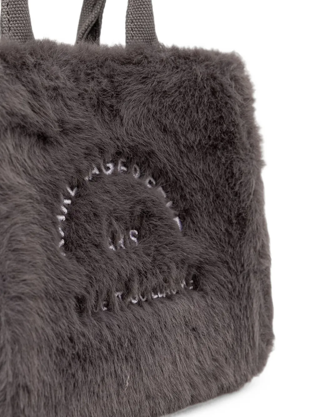 Karl Lagerfeld Shopper van imitatiebont met geborduurd logo Grijs
