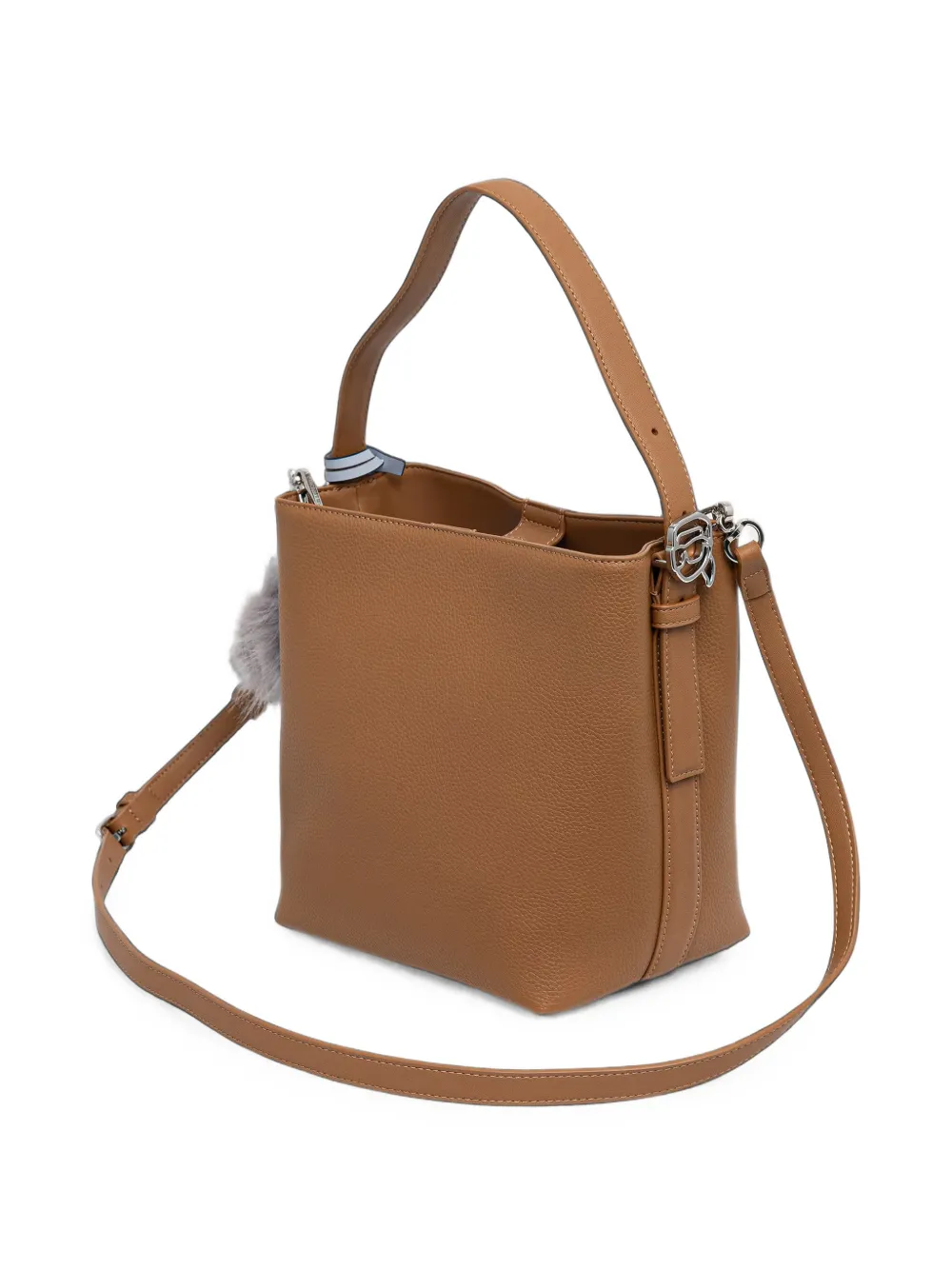 Karl Lagerfeld Shopper met logo-plakkaat en bedel Bruin