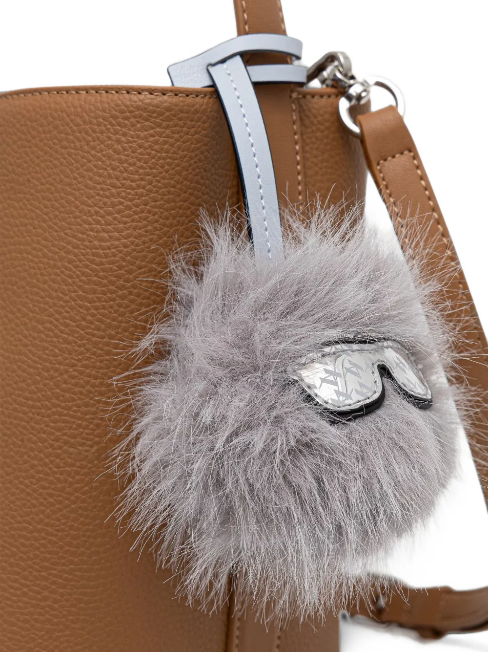 Karl Lagerfeld Shopper met logo-plakkaat en bedel Bruin