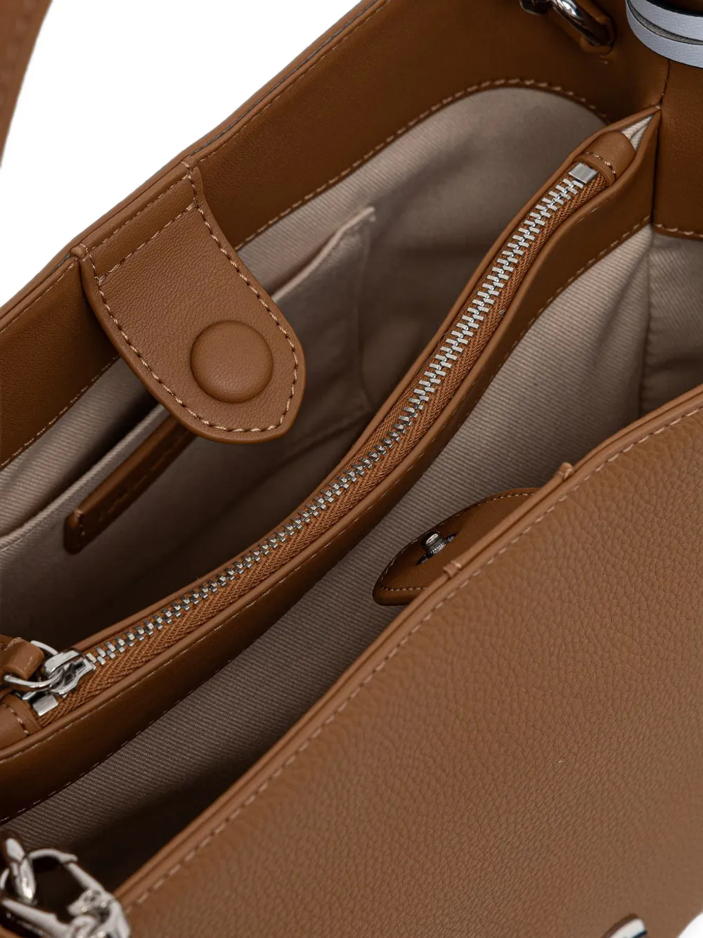 Karl Lagerfeld Shopper met logo-plakkaat en bedel Bruin