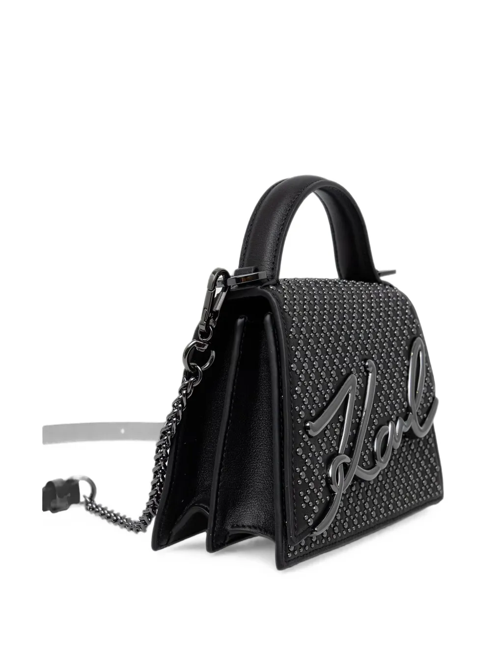 Karl Lagerfeld Shopper verfraaid met studs en logo-plakkaat Zwart