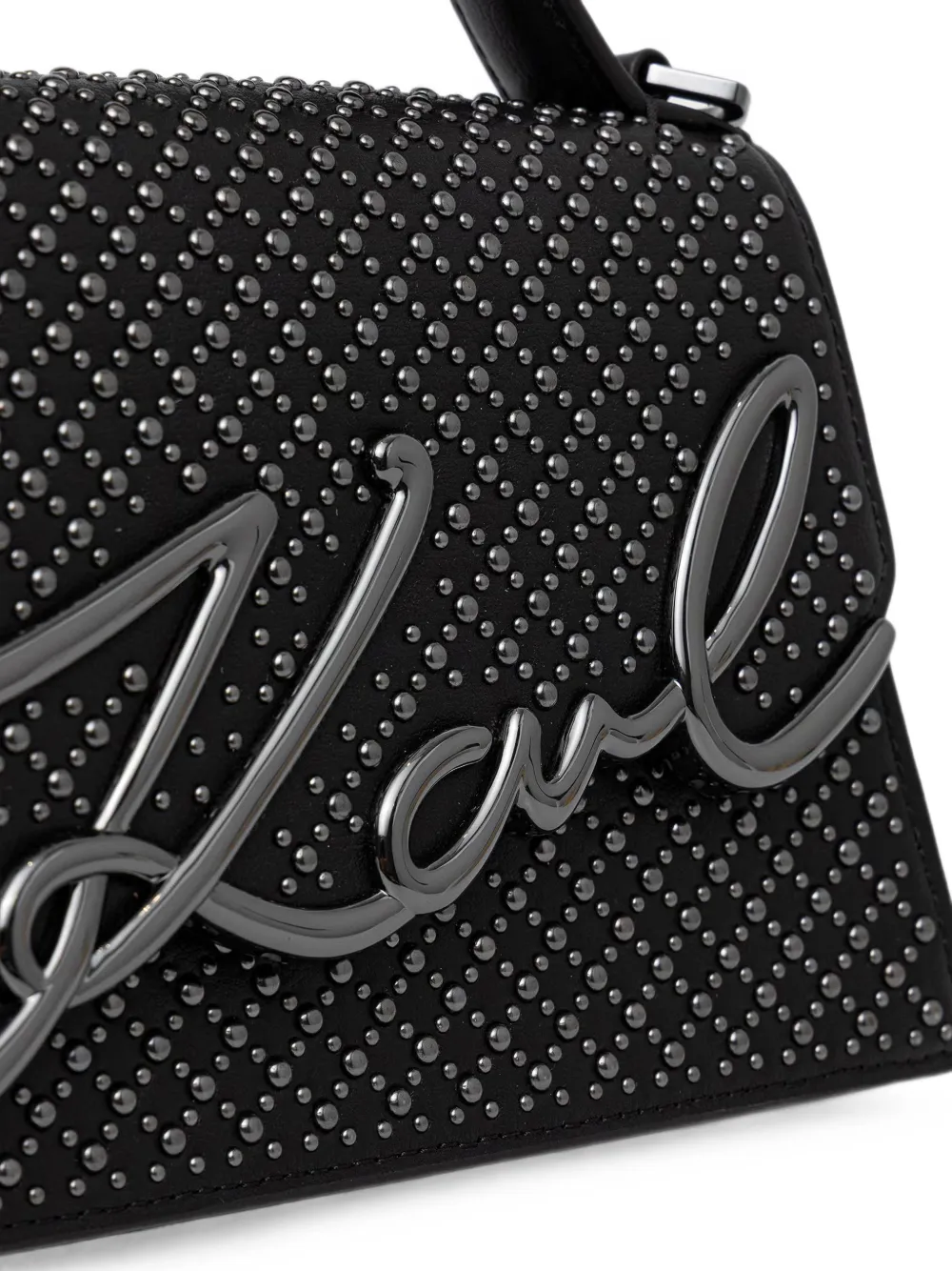 Karl Lagerfeld Shopper verfraaid met studs en logo-plakkaat Zwart