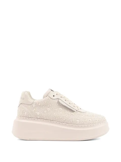 Karl Lagerfeld faux-pearl embellished chunky-sole sneakers