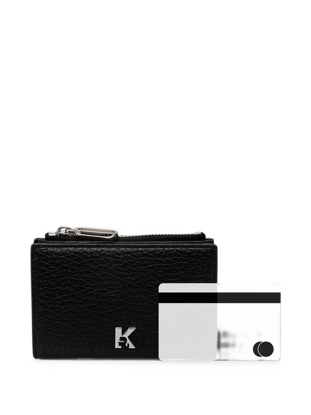 Karl Lagerfeld Jeans Portemonnee met bewerkt leer Zwart