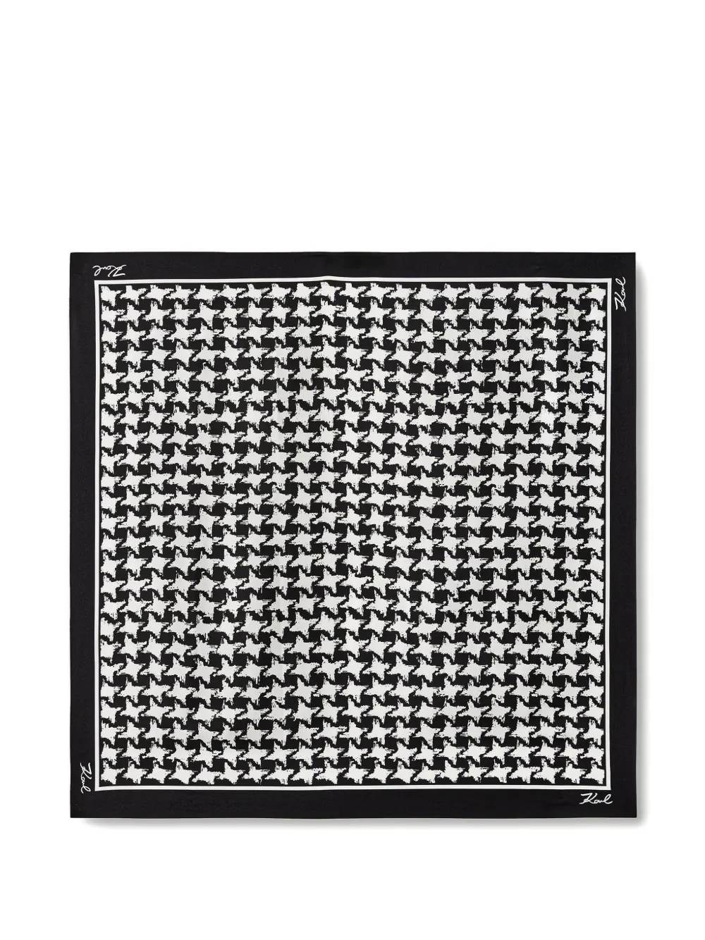 Karl Lagerfeld houndstooth-pattern scarf - Nero