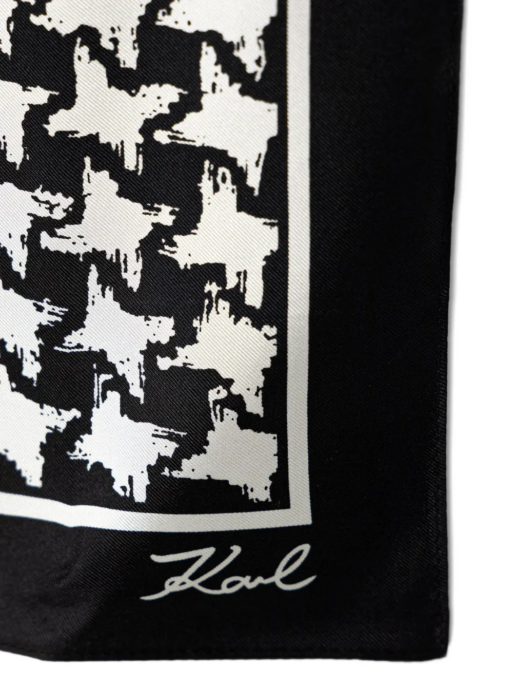 Karl Lagerfeld Sjaal met pied-de-poule print Zwart